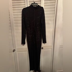 Eloquii long sleeve sheer black dress